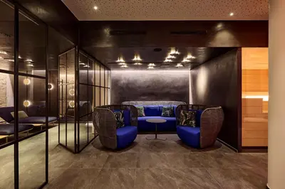 Ein Sitzbereich in der Unterkunft Hotel Petersboden