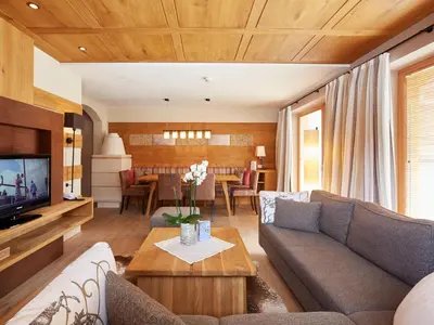 Ein Sitzbereich in der Unterkunft Appartements Auriga