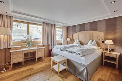 Ein Bett oder Betten in einem Zimmer der Unterkunft Fernsicht Alpen-Apartments