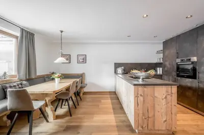 Küche/Küchenzeile in der Unterkunft Bühlhof Appartements