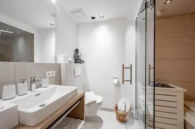 Ein Badezimmer in der Unterkunft Bühlhof Appartements