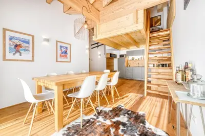 Küche/Küchenzeile in der Unterkunft Arlberg Chalets