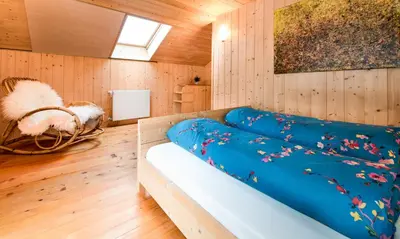 Ein Sitzbereich in der Unterkunft Ferienhaus Bergblick