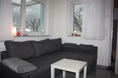 Ein Sitzbereich in der Unterkunft Ferienwohnung Arlberg