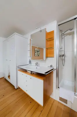 Ein Badezimmer in der Unterkunft Gasthaus Moosegg
