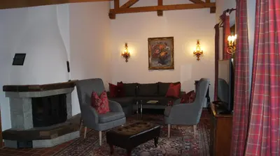 Ein Sitzbereich in der Unterkunft Hotel Hartenfels
