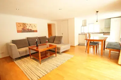 Ein Sitzbereich in der Unterkunft Haus Landbrugg