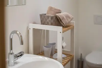 Ein Badezimmer in der Unterkunft Bauernhof Farnach
