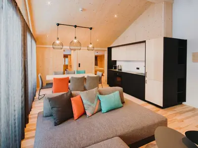 Küche/Küchenzeile in der Unterkunft Alpin - Studios & Suites