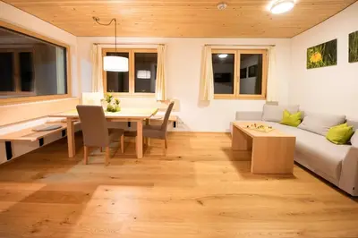 Ein Sitzbereich in der Unterkunft Wiesenhof Rusch