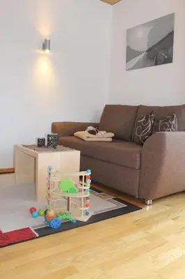 Ein Sitzbereich in der Unterkunft Appartements Aurora