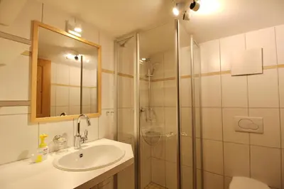Ein Badezimmer in der Unterkunft Bio Ferienbauernhof Greber - Natururlaub mit Ponys & Kaninchen