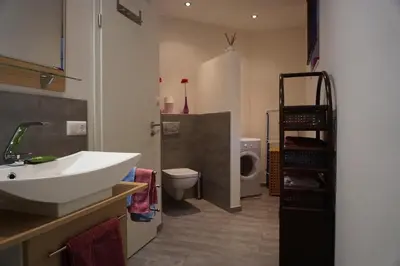 Ein Badezimmer in der Unterkunft Ferienwohnung Bergblick