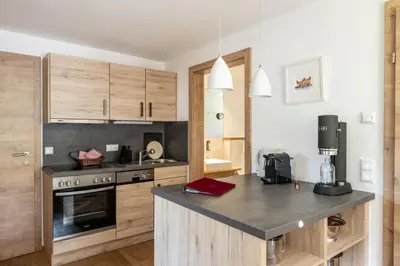Küche/Küchenzeile in der Unterkunft Haus Tannberg