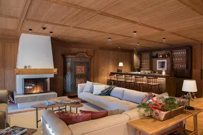Ein Sitzbereich in der Unterkunft Chalet Mimi