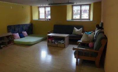 Ein Sitzbereich in der Unterkunft Gästehaus Appartements Egender