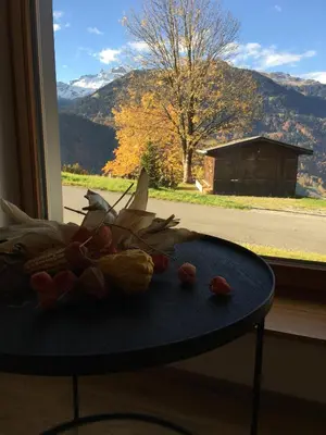 Ein allgemeiner Bergblick oder ein Berglick von der Ferienwohnung aus