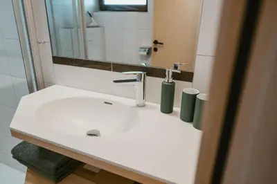 Ein Badezimmer in der Unterkunft Haus Margreth