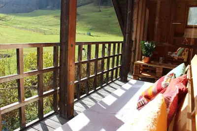 Ein Balkon oder eine Terrasse in der Unterkunft Haus am Wasserfall