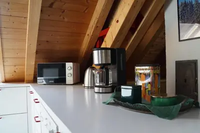 Küche/Küchenzeile in der Unterkunft Haus am Wasserfall