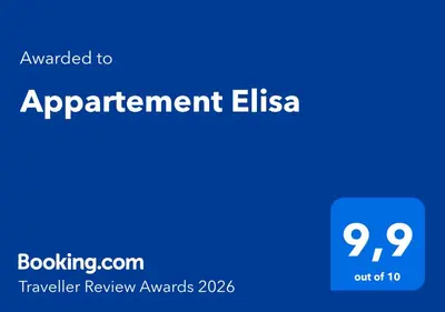 Ein Zertifikat, Auszeichnung, Logo oder anderes Dokument, das in der Unterkunft Appartement Elisa ausgestellt ist