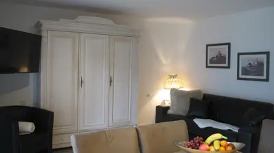 Ein Sitzbereich in der Unterkunft Ferienhaus Windegge