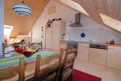 Küche/Küchenzeile in der Unterkunft Ferienwohnung Sonnenhof