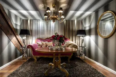 Ein Sitzbereich in der Unterkunft Gutwinski Hotel