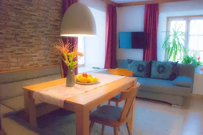 Ein Sitzbereich in der Unterkunft Ferienwohnung Lilly