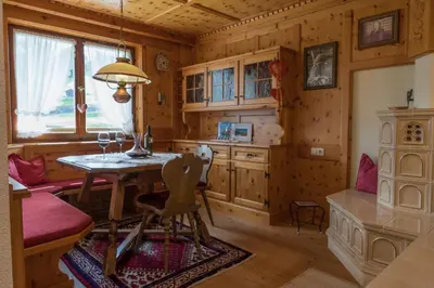 Ein Sitzbereich in der Unterkunft Haus Glasella