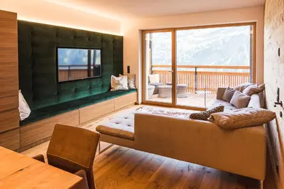 Ein Sitzbereich in der Unterkunft Landhaus Bergblicksuite TOP11