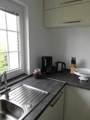 Küche/Küchenzeile in der Unterkunft Ferienwohnung Auszeit