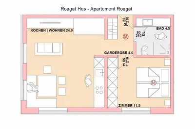 Grundriss der Unterkunft Roagat Hus