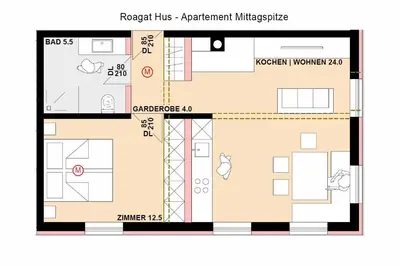 Grundriss der Unterkunft Roagat Hus