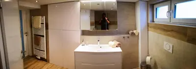 Ein Badezimmer in der Unterkunft Rheintal Zentrum