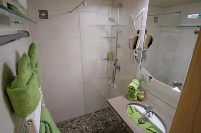 Ein Badezimmer in der Unterkunft Biobauernhof Gehrnerhof am Arlberg