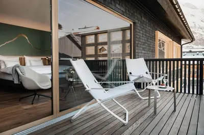 Ein Balkon oder eine Terrasse in der Unterkunft Berghotel Biberkopf