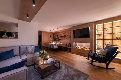 Ein Sitzbereich in der Unterkunft Brunnenhof Luxury Apartments