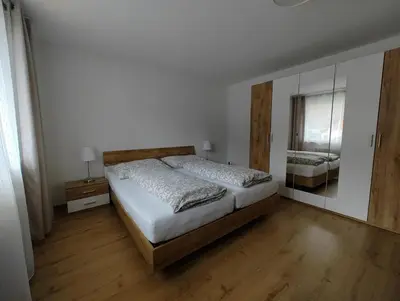 Ein Bett oder Betten in einem Zimmer der Unterkunft Ferienhaus Sarah