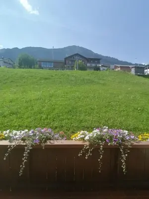 Ein allgemeiner Bergblick oder ein Berglick von der Ferienwohnung aus