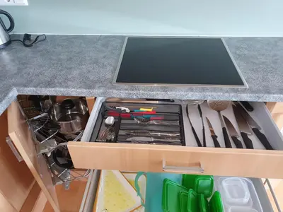 Küche/Küchenzeile in der Unterkunft Ferienwohnung Anjele