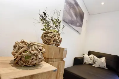 Ein Sitzbereich in der Unterkunft Ferienwohnung Saxenhammer