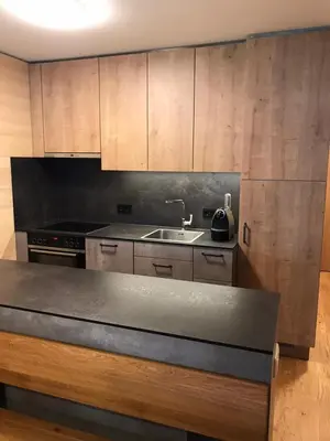 Küche/Küchenzeile in der Unterkunft Ferienwohnung Schnetzer Au