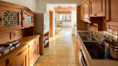 Küche/Küchenzeile in der Unterkunft Waldchalet Steinbock