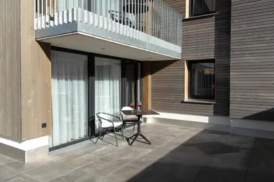 Ein Balkon oder eine Terrasse in der Unterkunft tannberg LODGE