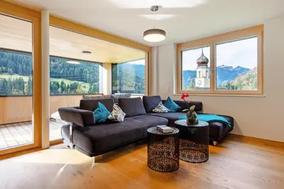 Ein Sitzbereich in der Unterkunft Ferienwohnung 