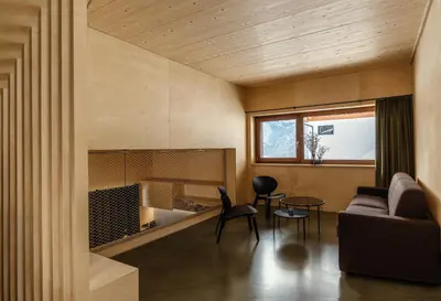 Ein Sitzbereich in der Unterkunft Apartment Hoamelig