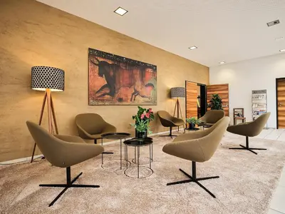 Ein Sitzbereich in der Unterkunft Fairmotel Dornbirn