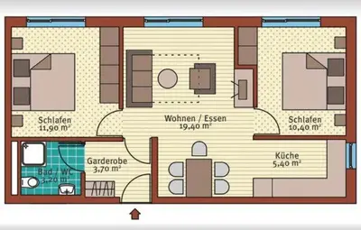 Grundriss der Unterkunft Ferienwohnung Herold
