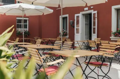 Ein Sitzbereich in der Unterkunft Hotel Bären